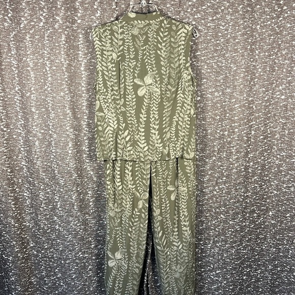 Conrad C Button Up Shirt and Pants Plants Herb Floral 2 Piece Set Size 10 - Picture 7 of 15